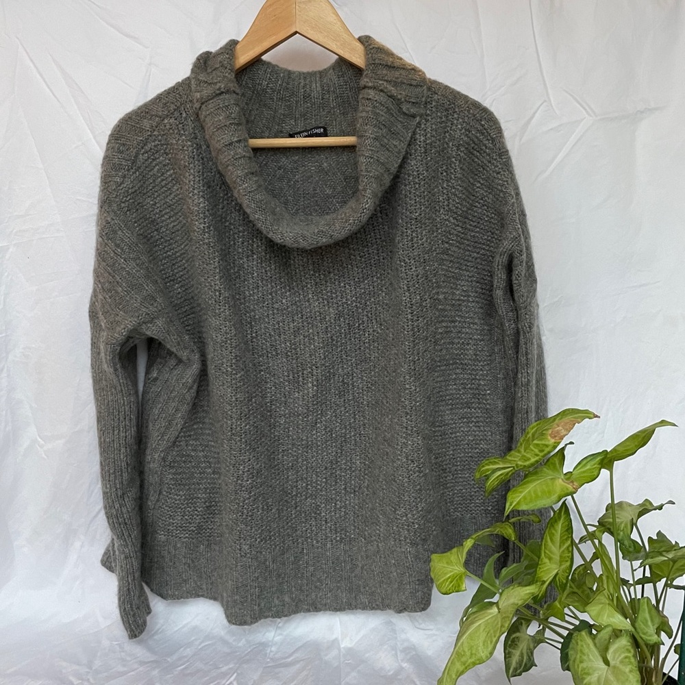 Eileen Fisher Wool Cowl Neck Sweater
